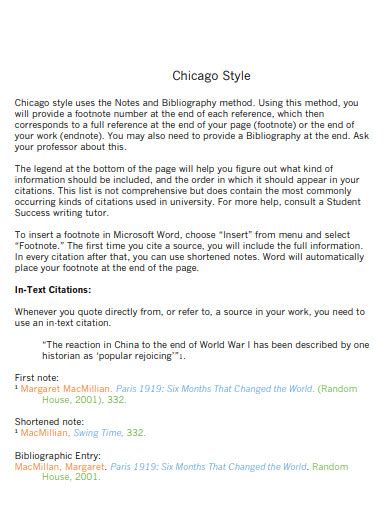 Chicago Style Bibliography 29 Examples How To Write Pdf