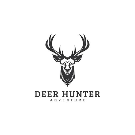 Premium Vector Deer Hunter Icon Logo Design Template Monochrome Deer