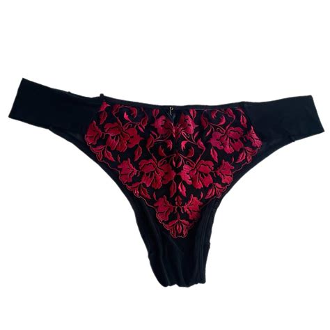 Ann Summers Women S Black And Red Panties Depop