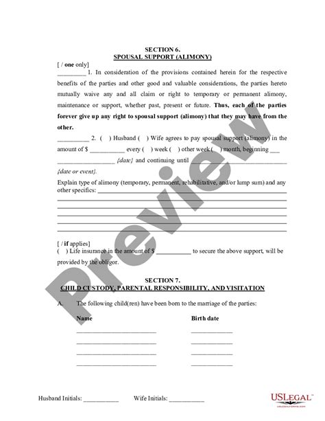 Iowa Marital Legal Separation And Property Settlement Agreement Minor