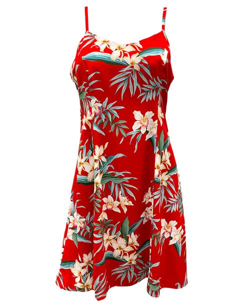 Orchid Ginger Short Hawaiian Dress With Spaghetti Straps Shakatime