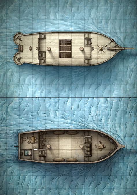 Boat Battlemaps Dnd Post Fantasy Map Ship Map Dungeon Maps