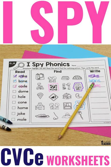 Cvce Worksheets I Spy Phonics Read And Write Cvce Words Phonics Teaching Phonics Teaching Reading