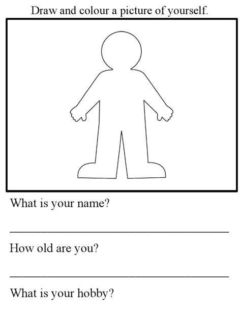 Draw Yourself Worksheets Pdf