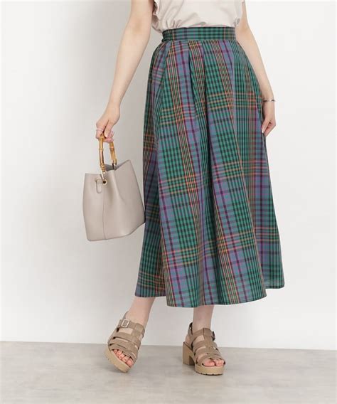 セール旬の大人顔にチェック柄フレアスカート 505336173 シューラルー キューティーブロンド SHOOLARUE Cutie Blonde MAGASEEK