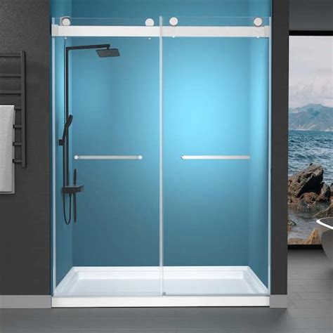 Getpro In W X In H Double Sliding Frameless Shower Door In