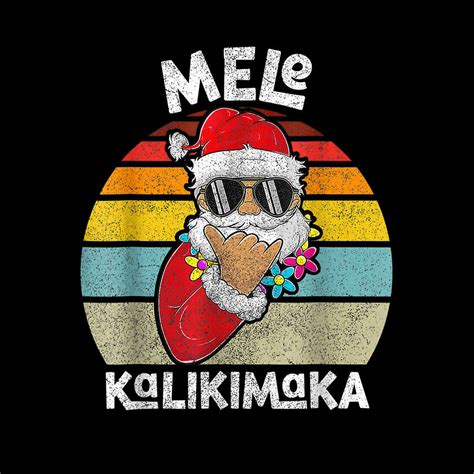 Christmas Mele Kalikimaka Boy Apparel Shaka Santa Claus Men Digital Art