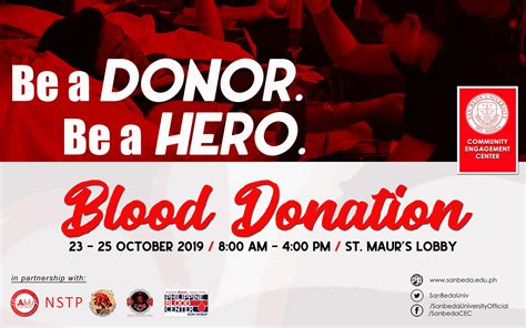 Be A Donor Be A Hero Donate Blood San Beda University