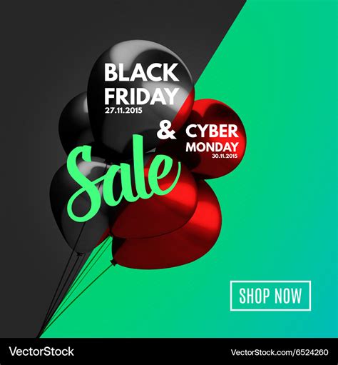 Black Friday And Cyber Monday Sale Concept Vector Image