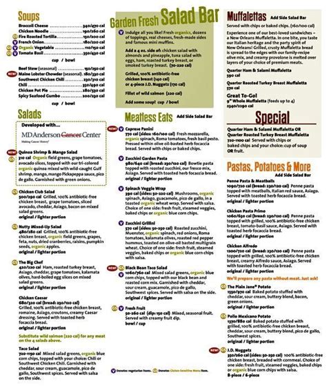 Jason S Deli Menu Printable