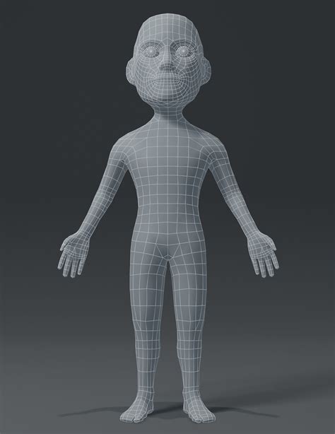 Male Body Cartoon Base Mesh D Model D Model Unknown Blend Dae