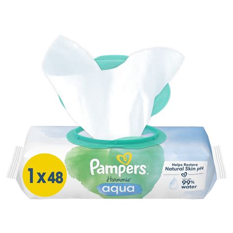 Lingettes Bébé Harmonie Aqua PAMPERS le paquet de 48 lingettes à Prix