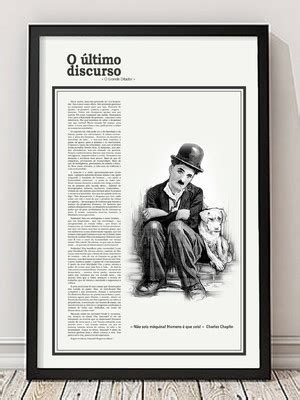 Quadro Decorativo Do Comediante Charles Chaplin A4 Compre Produtos