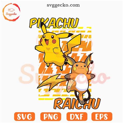 Pikachu Raichu Svg Anime Pokemon Svg Electric Pokemon Svg Png Eps Dxf