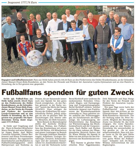 Fu Ballfans Spenden F R Guten Zweck Feiernmitbayern