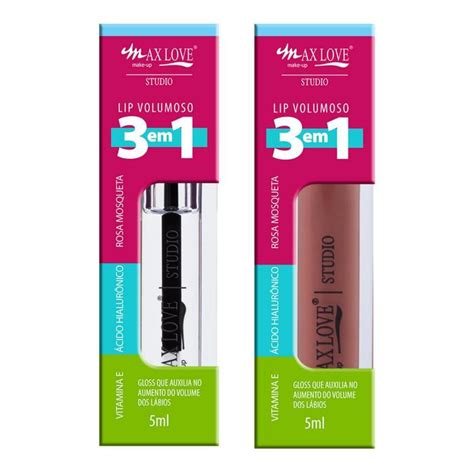 Gloss Max Love Lip Volumoso 3 Em 1 Incolor Nude 2 Un Gloss E Brilho Labial Magazine Luiza