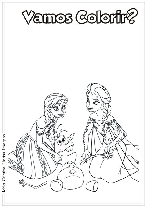 Anna Elsa E Olaf Frozen Desenho Para Colorir