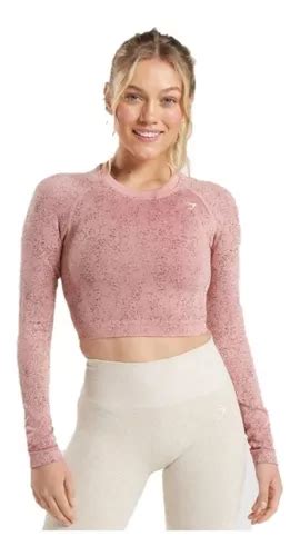 Gymshark Adapt Seamless Long Sleeve Crop Top Mineral Pink Envío Gratis