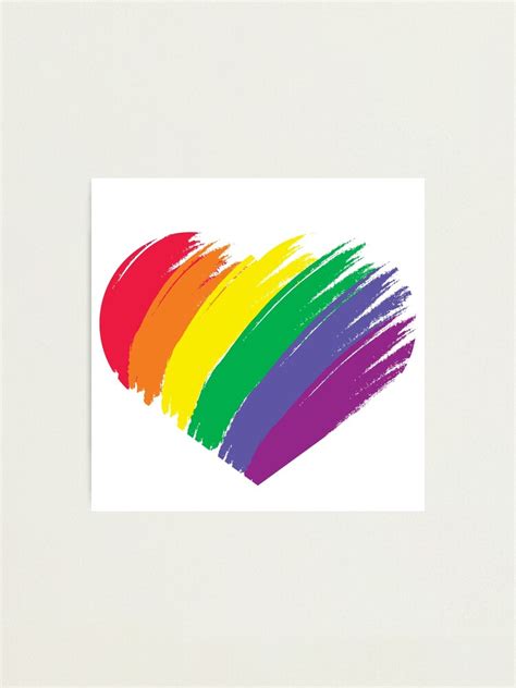 Lámina fotográfica Corazón del arco iris LGBTQ BIPOC Rainbow Orgullo gay Orgullo trans