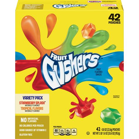 Gushers Fruit Snacks Strawberry Splash And Tropical Flavors 42 Ct