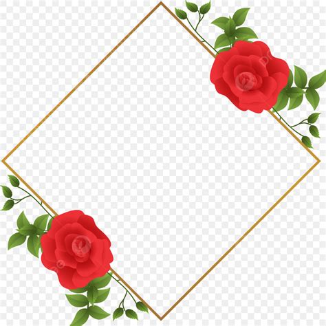 Red Rose Bouquet Vector Art Png Wedding Frame With Vector Red Rose