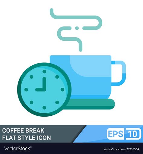 Coffee Break Icon In Flat Style Royalty Free Vector Image