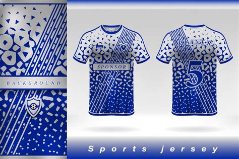 Premium Vector | Cool white blue sports jersey template design