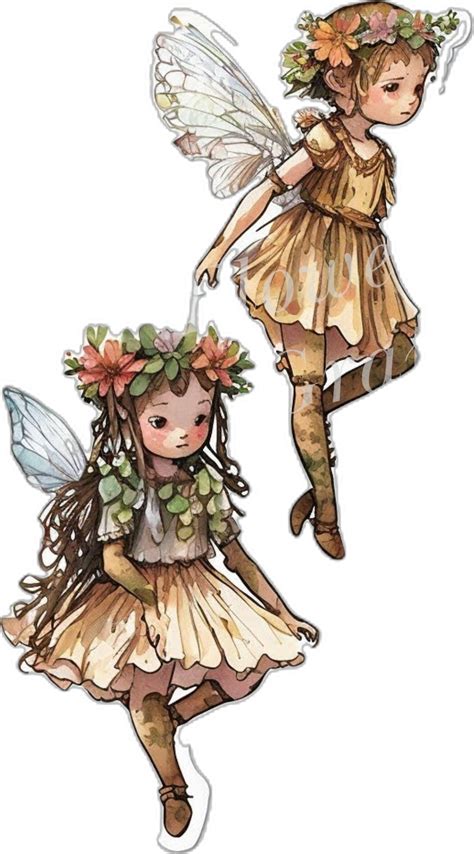 Vintage Fairy Art Printable Stickers Fairy Clipart Junk Journal