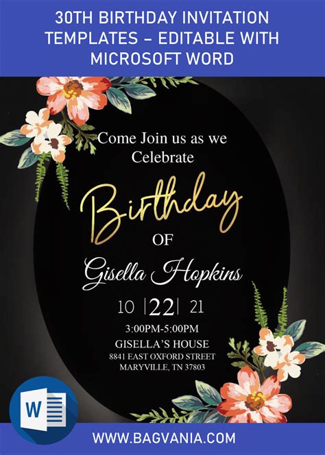 Birthday Invitation Templates Word