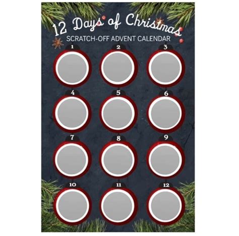 Diy Advent Calendar Scratch Off Advent Calendar Fill In Etsy