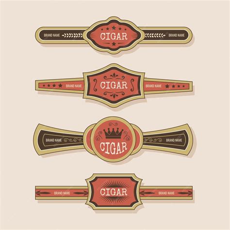 Free Vector Hand Drawn Cigar Label Collection