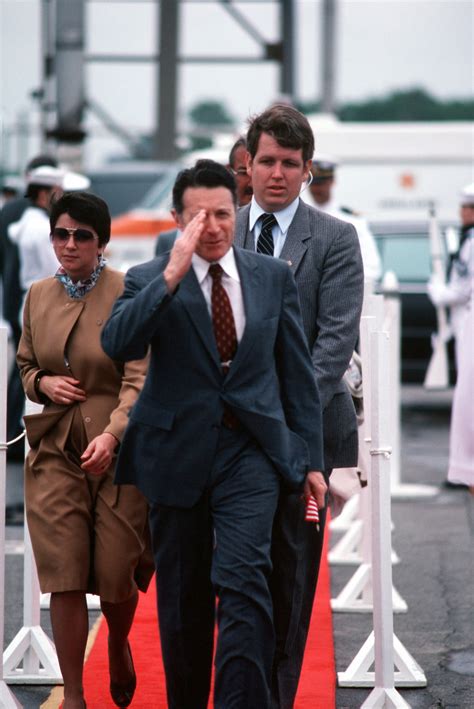 Secretary Of Defense Caspar W Weinberger Arrives For The Commissioning