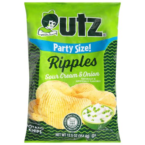 Save on Utz Ripple Cut Potato Chips Sour Cream & Onion Party Size Order ...