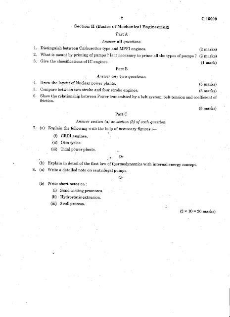 B Tech Question Papers Calicut University Pten En Basics Of