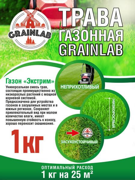 Различные травы GRAINLAB Семена для газона Экстримальный - купить по ...