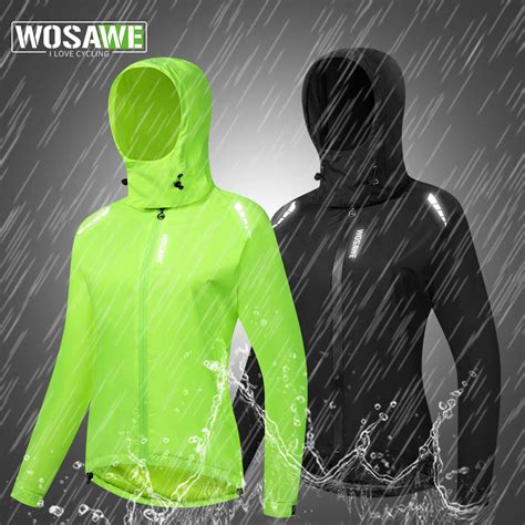 Wosawe Cycling Raincoat Women Hooded Rain Coat Impermeable Waterproof