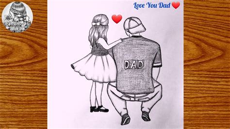 Father S Day Special Drawing Easy Way To Draw Father And Daughter Step