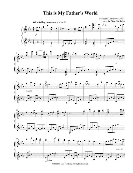 This is My Father's World - Piano Solo - Digital Sheet Music | Sheet ...