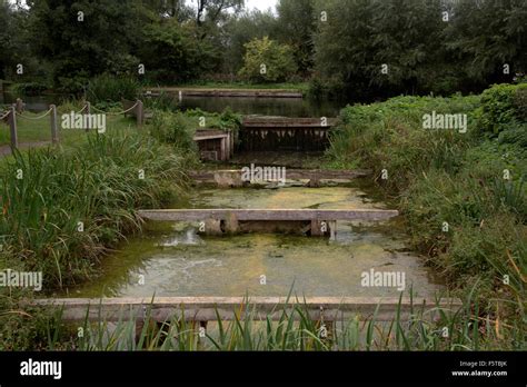 Suffolk Flatford River Stour And Weirs National Trust Stock Photo