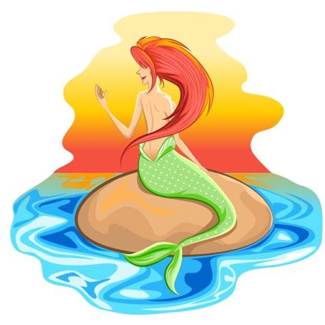 Scary mermaid siren mythical creature cartoon Vector Image