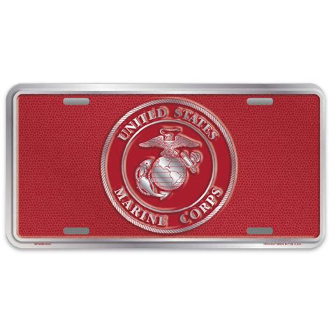 United States Marine Corps Mosaic License Plate (Red)