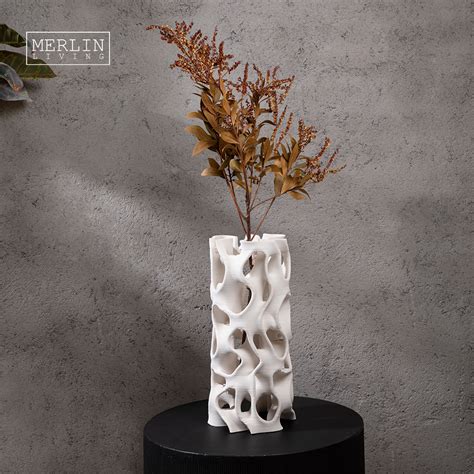 Best Merlin Living 3D Printing Vase Hollow Ceramic Vase Flower Factory