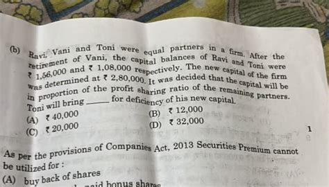 B Ravi Vani And Toni Were Equal Partners In A Studyx