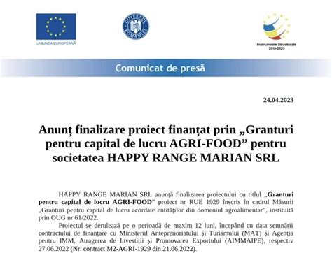 Anun Finalizare Proiect Finan At Prin Granturi Pentru Capital De