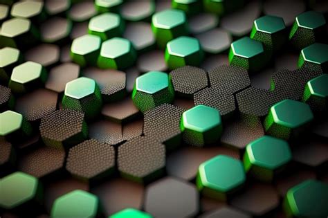 Premium Photo Dark And Light Green Hexagonal Honeycomb Protruding On