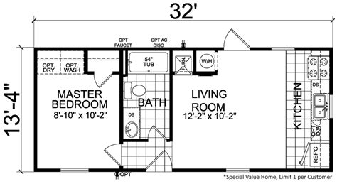 16 Foot Wide Mobile Home Floor Plans Floorplans Click