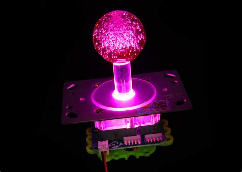 LED Joystick 2-4-8-way with Pink LED Ball Top