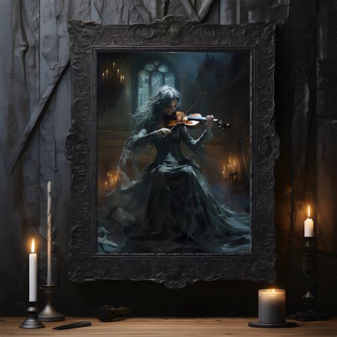 Violin Player, Gothic Print, Violinist Gift, Dark Wall Art, Dark ...