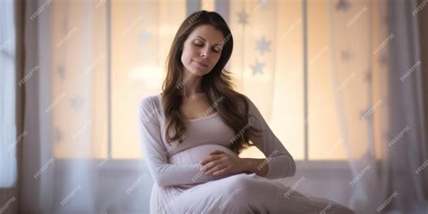 Premium Ai Image Pregnant Lady Seated Nurturing The Life Within Her