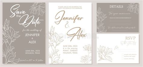 Elegant Wedding Save The Date Invitation Vector Stock Vector